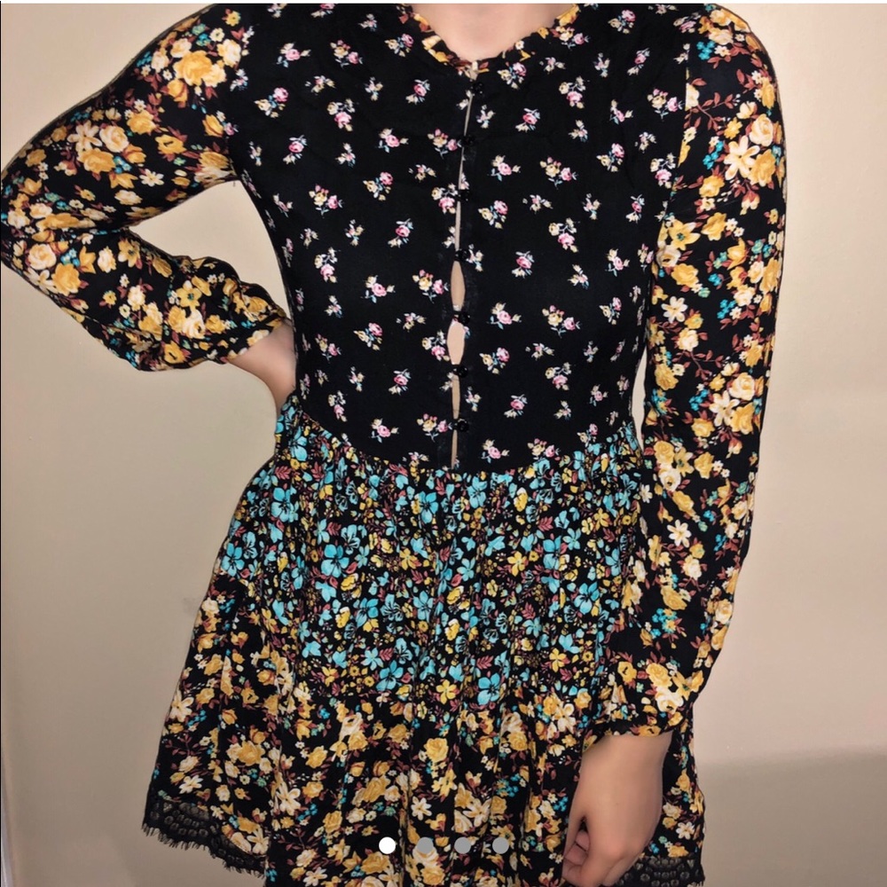 Boho Floral Dress Long Sleeve